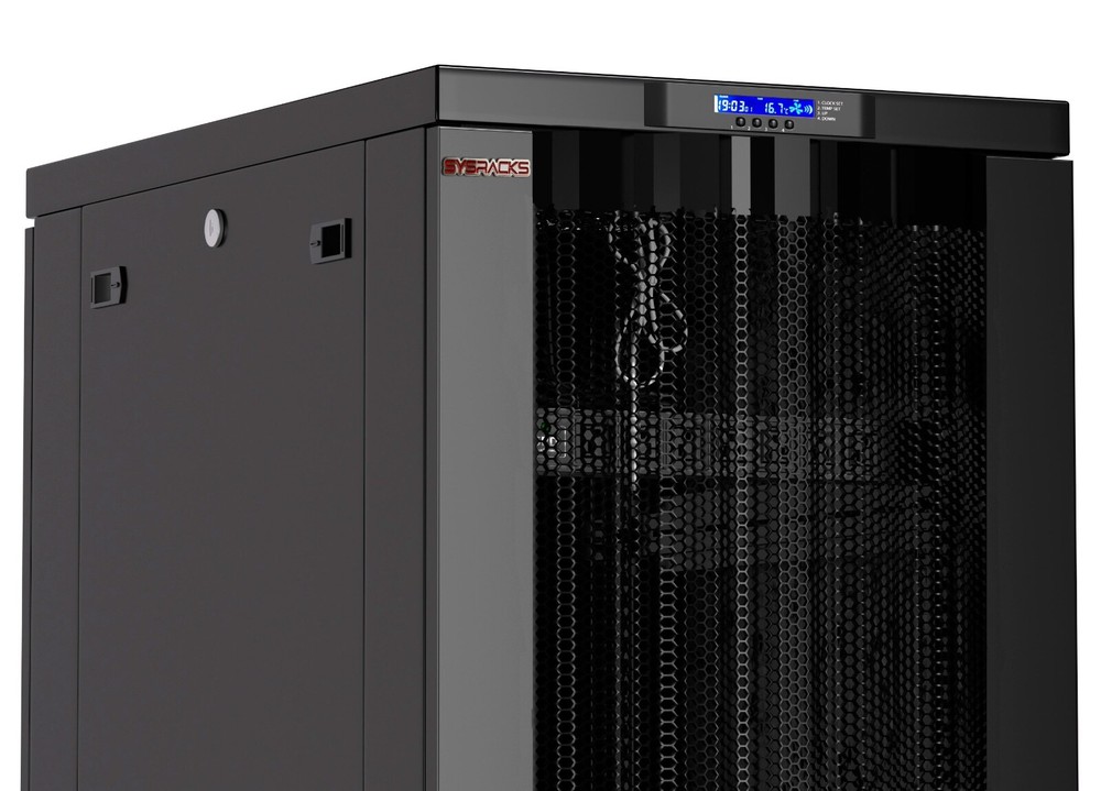 Sysracks 27U 32'' Deep IT Network Data Server Rack Cabinet Mesh Vented Door