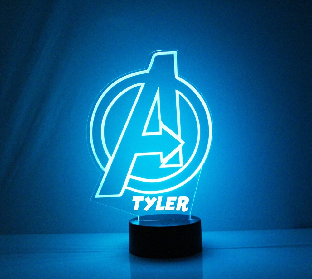 Avengers Personalized Marvel Avengers LED Night Light Lamp with Remote Control