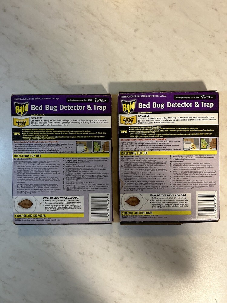 RAID Bed Bug Detector and Trap 4 units Insect Trap