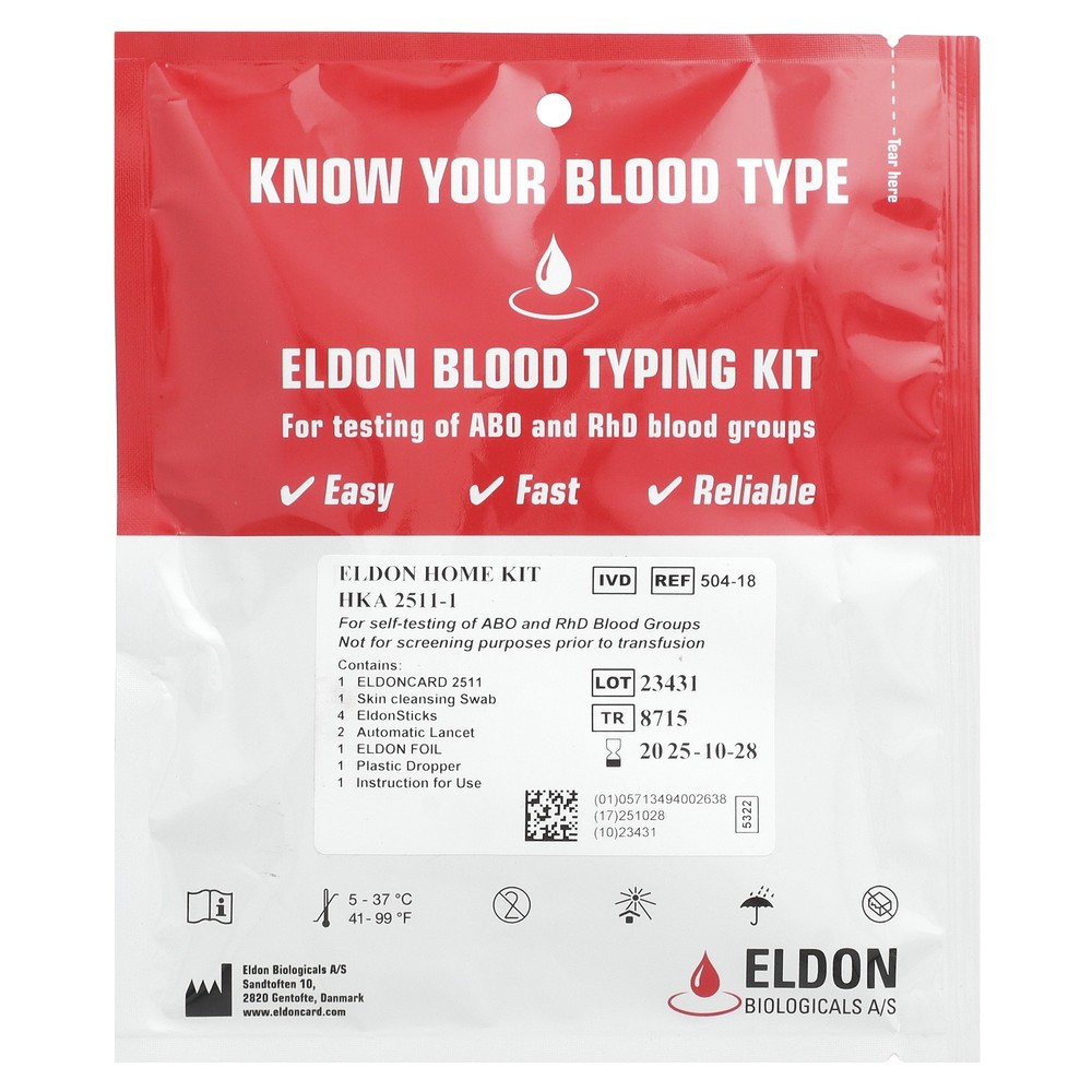 Eldon Blood Typing Kit, 1 Kit
