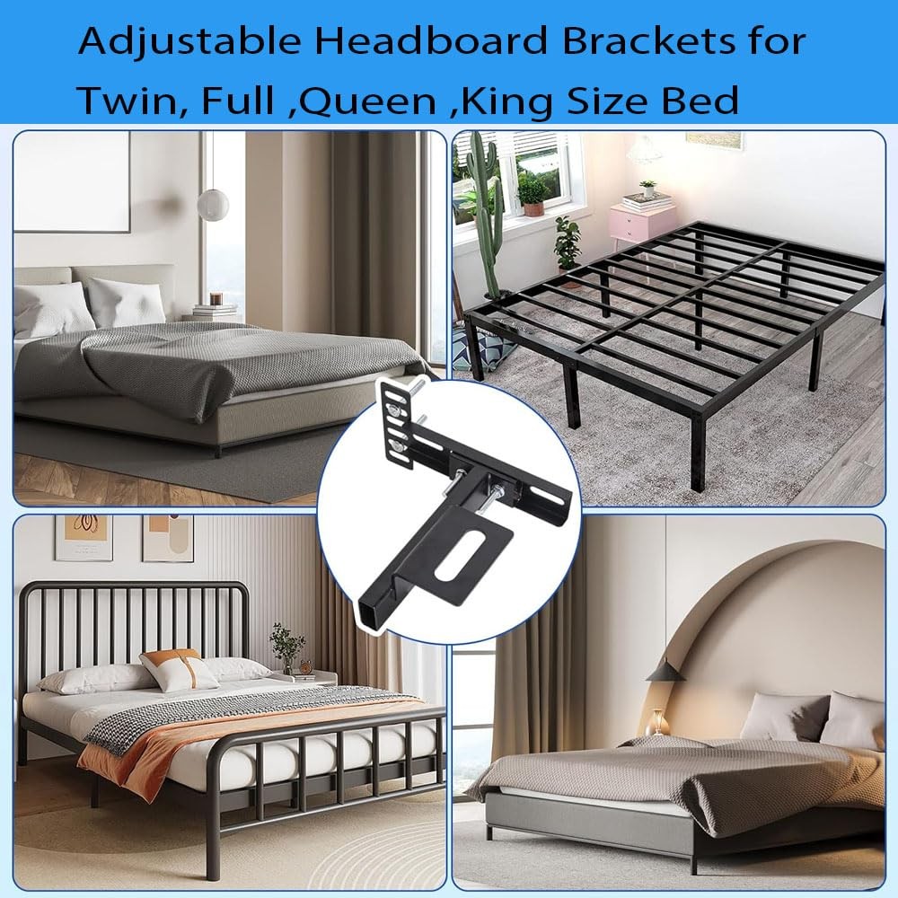 Adjustable Headboard Brackets for Metal Bed Frame Universal Brackets for Head...