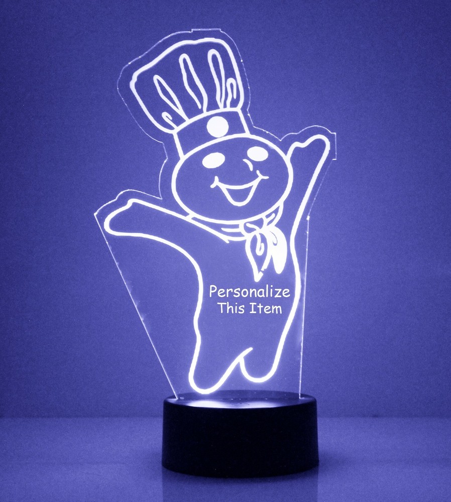 Dough Boy Personalized FREE LED Night Light Lamp with Remote Control Light