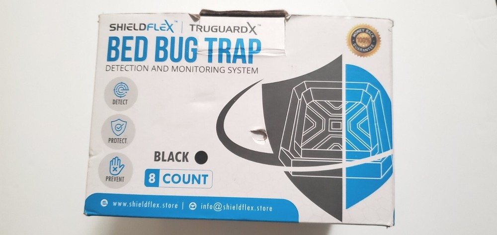 Shieldflex Truguard X Bed Bug Trap 8 Count BLACK Detect and Protect