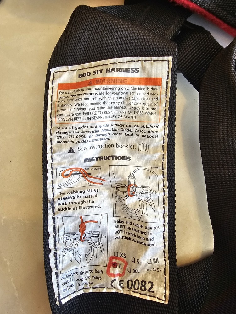 Black Diamond Climbing Harness Size Large Great Condition