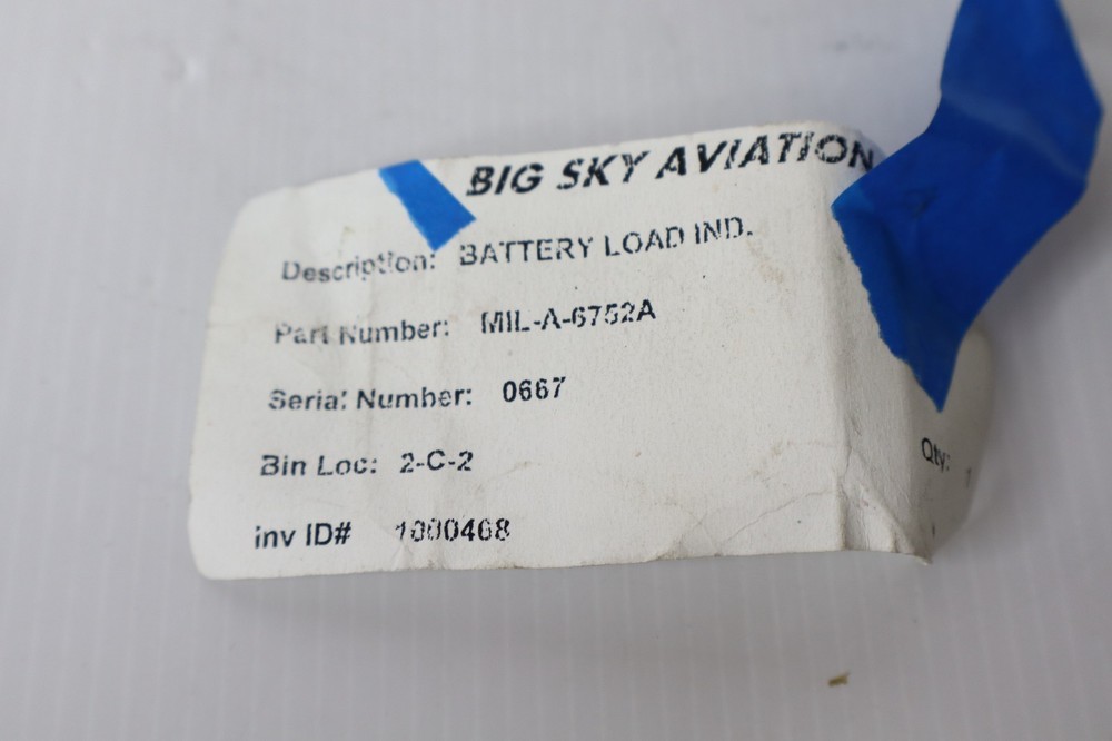 MIL-A-6752A Battery Load Indicator