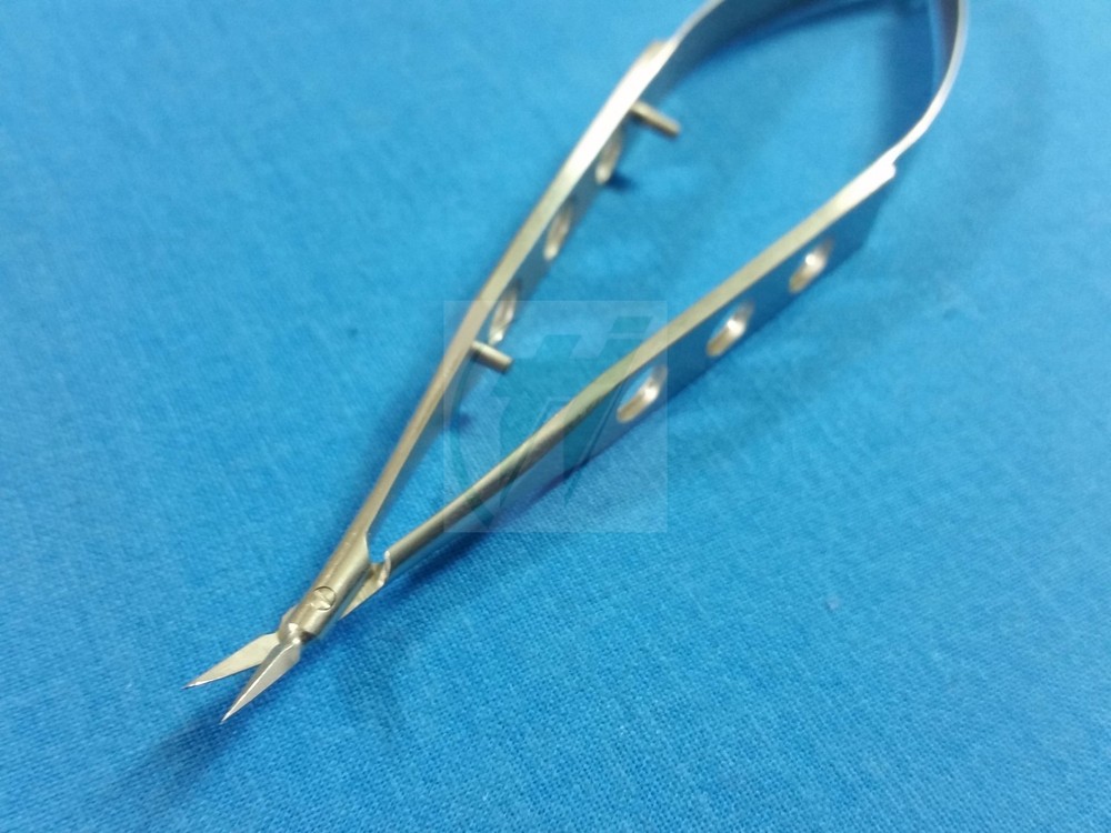 PREMIUM GRADE PACIVATED MCPHERSON VANNAS MICRO SCISSORS ANGLED FORWARD BLADE 4"