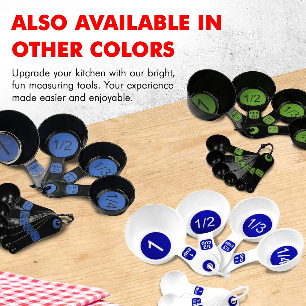 Plastic Measuring Cup Set, 10 Piece Set, Blue
