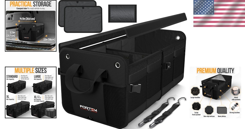 50L Trunk Organizer for SUVs - Multi-Compartment Car Storage Solution