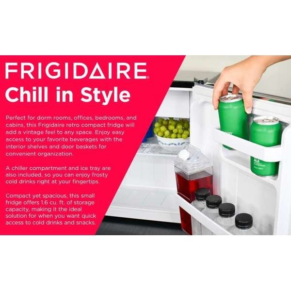 Frigidaire, 1.6 Cu. Ft. Compact Refrigerator, Platinum
