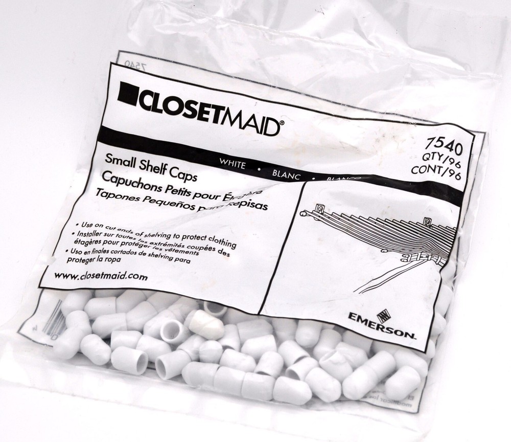 CLOSETMAID Small Shelf Caps 7540 WHITE 96/PACK