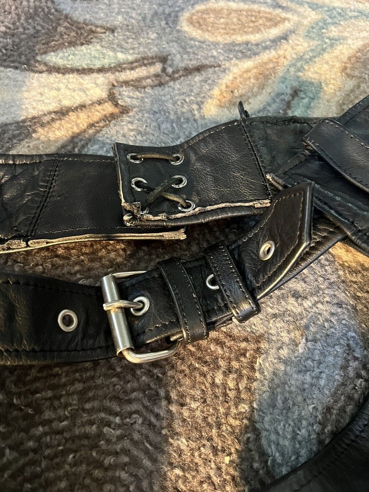 Interstate Leather Men's Leather Motorcycle Chaps Size Large Clean
