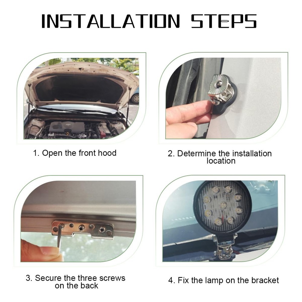 Osilly Car LED Light Bar Mounting Bracket, 2PCS Adjustable Black/Silver