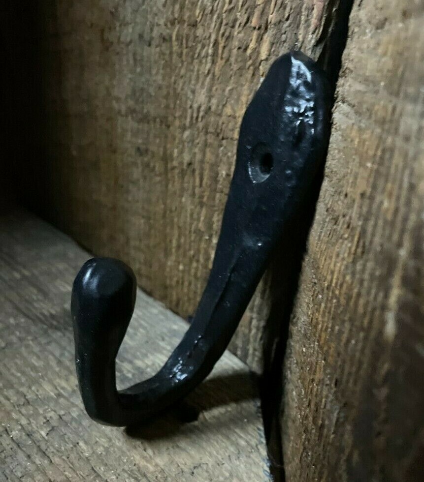 Primitive Foundry 4" Solid Core Metal Cast Iron Wall Hook Bathroom Towel Hanger