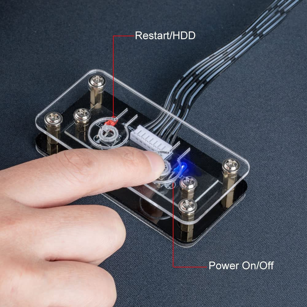 Owltree Desktop Computer Power Button - External PC Case Motherboard Switch - On