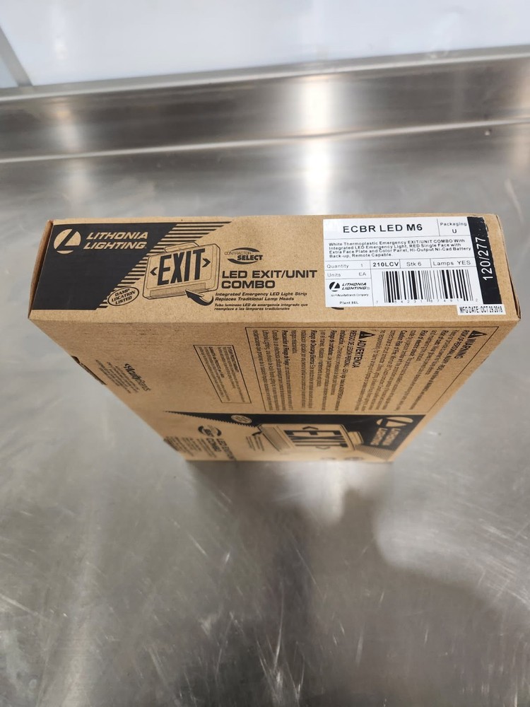 Lithonia Lighting LED Exit/Unit Combo ECBR LED M6 Light Bar Open Box