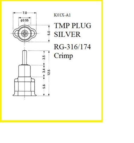 Taiko Denki TMP-K01X-A1 RF Coaxial Plug tmp Connector plug
