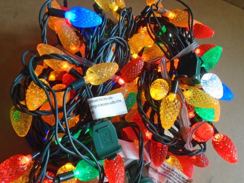 Christmas Lights Celebrations Multi-Color LED 60 Bulbs (C6) 2-String SETS