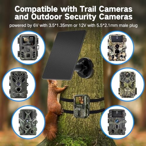 Trail Camera Solar Panel, Trail Camera Solar Panel with Built-in Dark Black