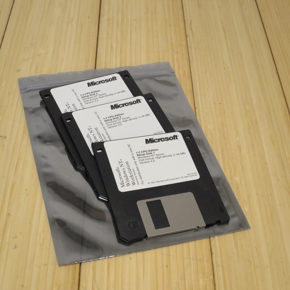 Microsoft Windows NT 4.0 Workstation 1-2 CPU Floppy Setup Disk Set (Tested) - 09
