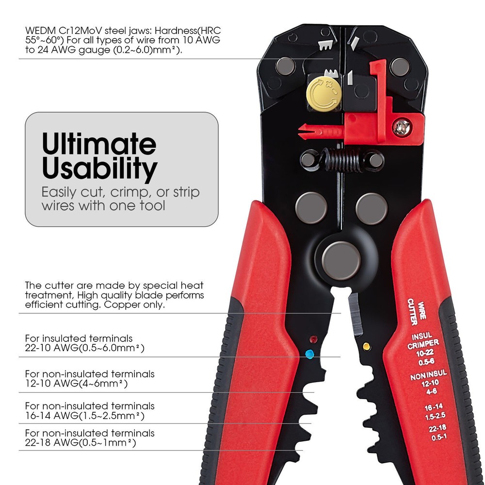 5-in-1 Multi-Functional Wire Stripping Pliers - Adjustable Universal