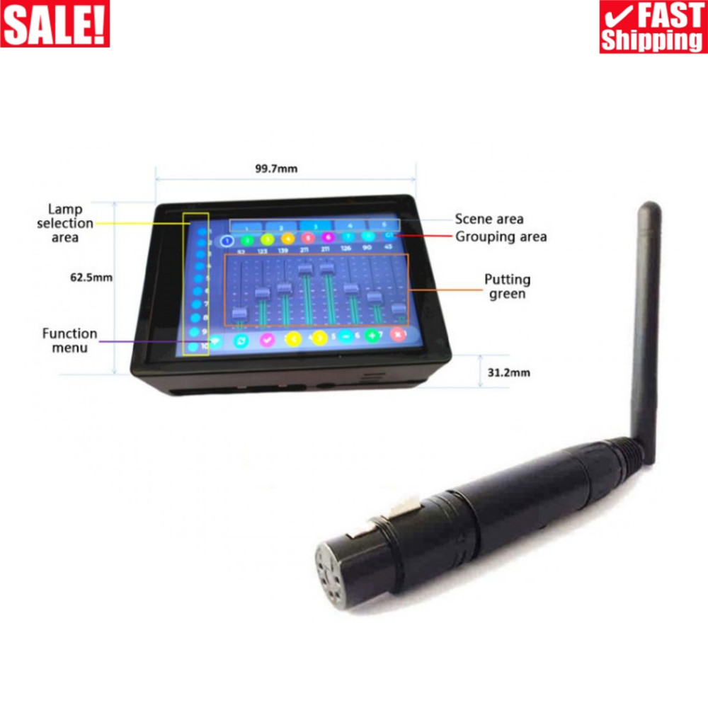 Master-DMX Lighting Console + 3rd Generation 3-Pin WIFI-DMX Controller (Short)