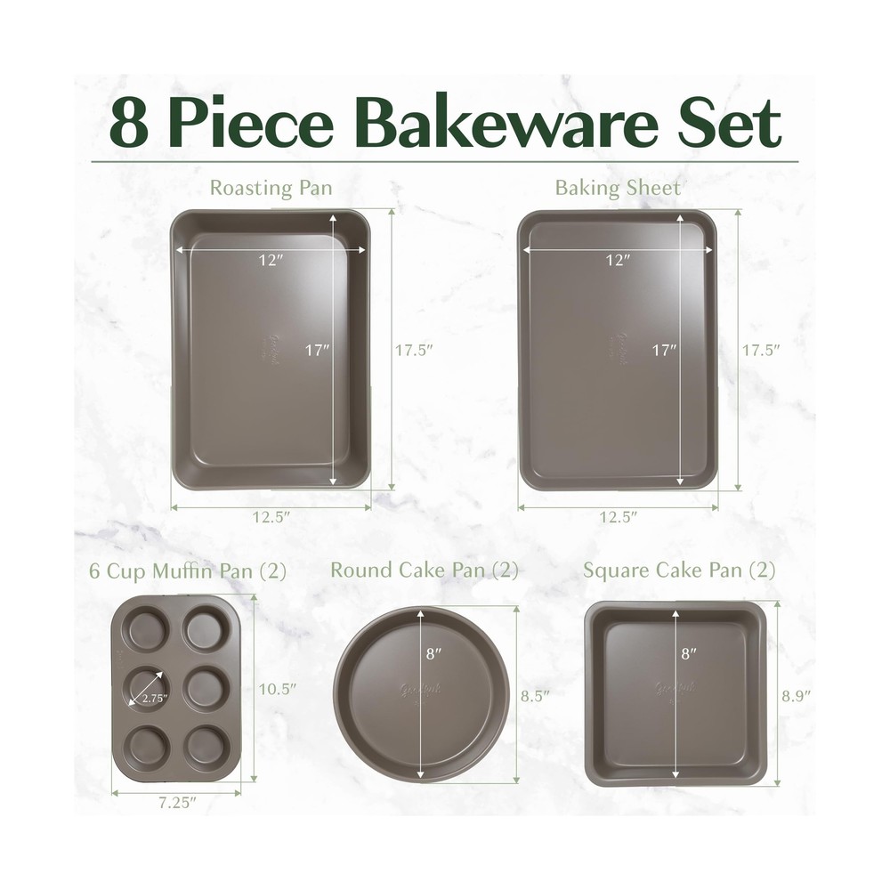 Goodful All-In-One Nonstick Bakeware Set, Stackable and Space Saving Design i...