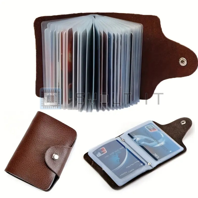 Solid Red PU Leather Simple Credit Card Holder