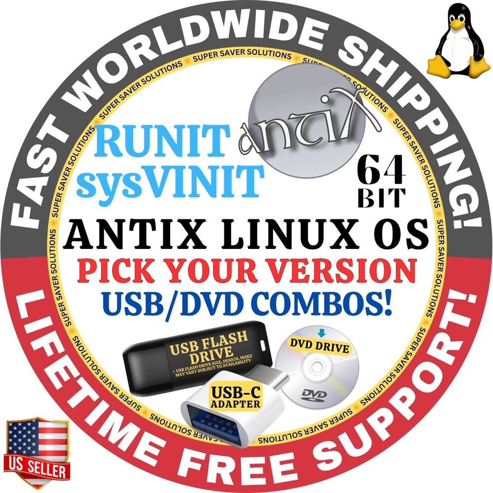 ANTIX LINUX OS LATEST sysVinit, Runit BASE, CORE, FULL, NET USB, DVD INSTALLER