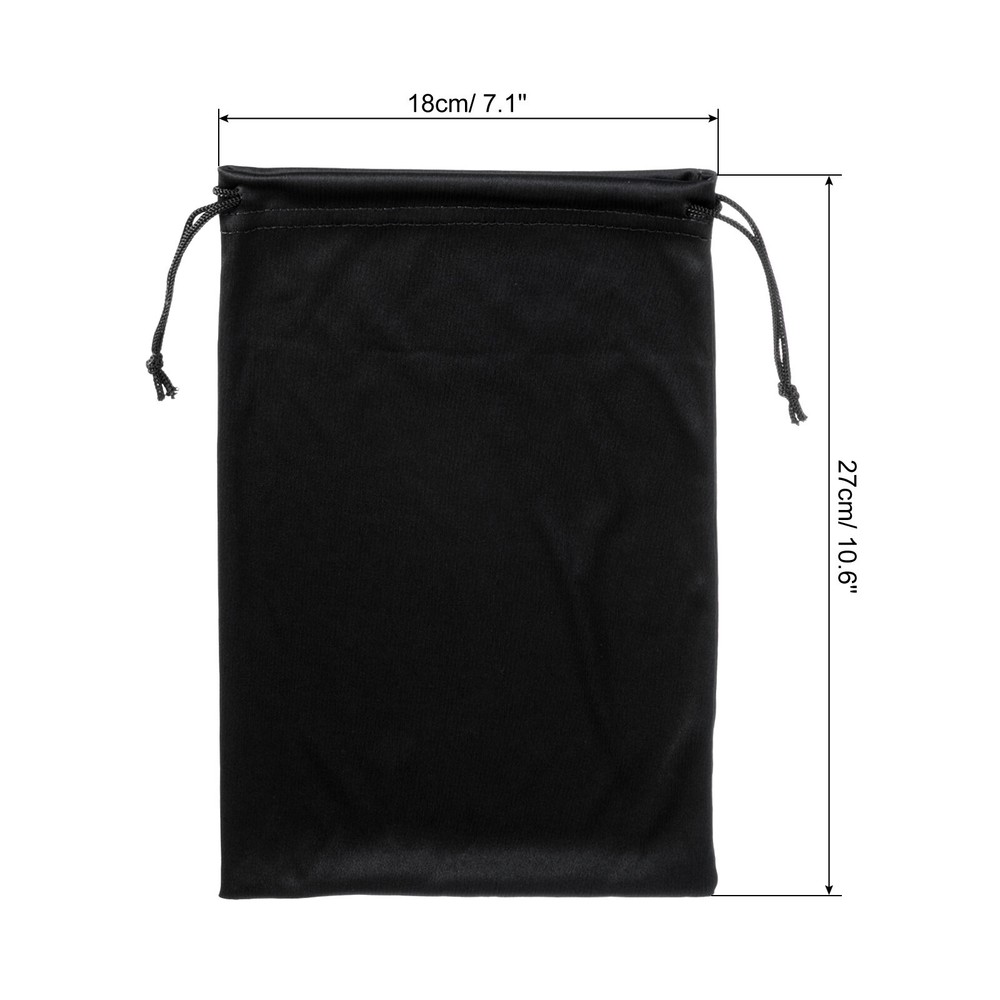 Ski Goggle Bag, Microfiber Snow Goggles Case Drawstring Pouch Black