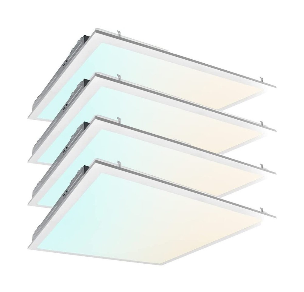 4 Pack 2x2 LED Flat Panel Light for Drop Ceiling, 5200lm Selectable 20W/25W/3...