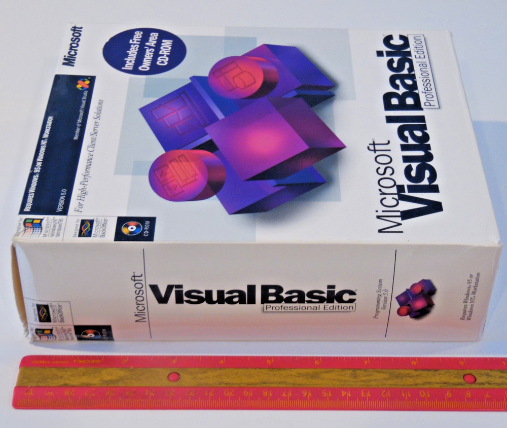 Microsoft Visual Basic 5.0 Professional Edition VB5 Pro CD-ROM in Retail Box