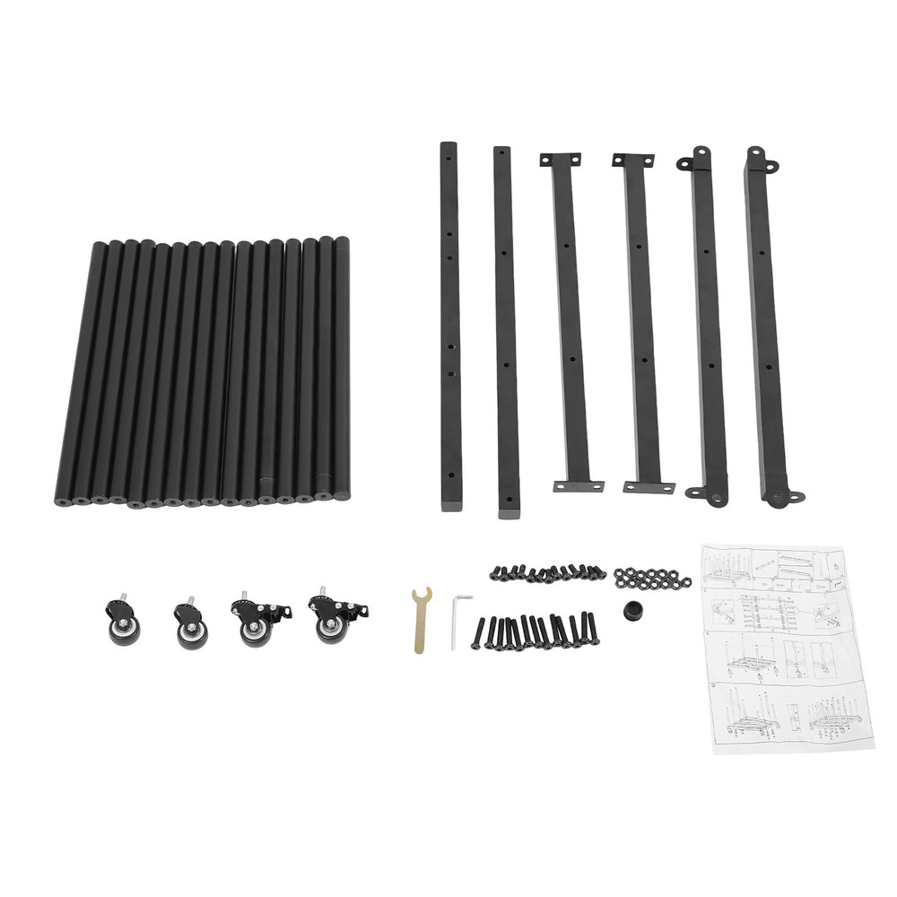 Mobile File Roll Organizer with 16 Rods for Efficient Storage