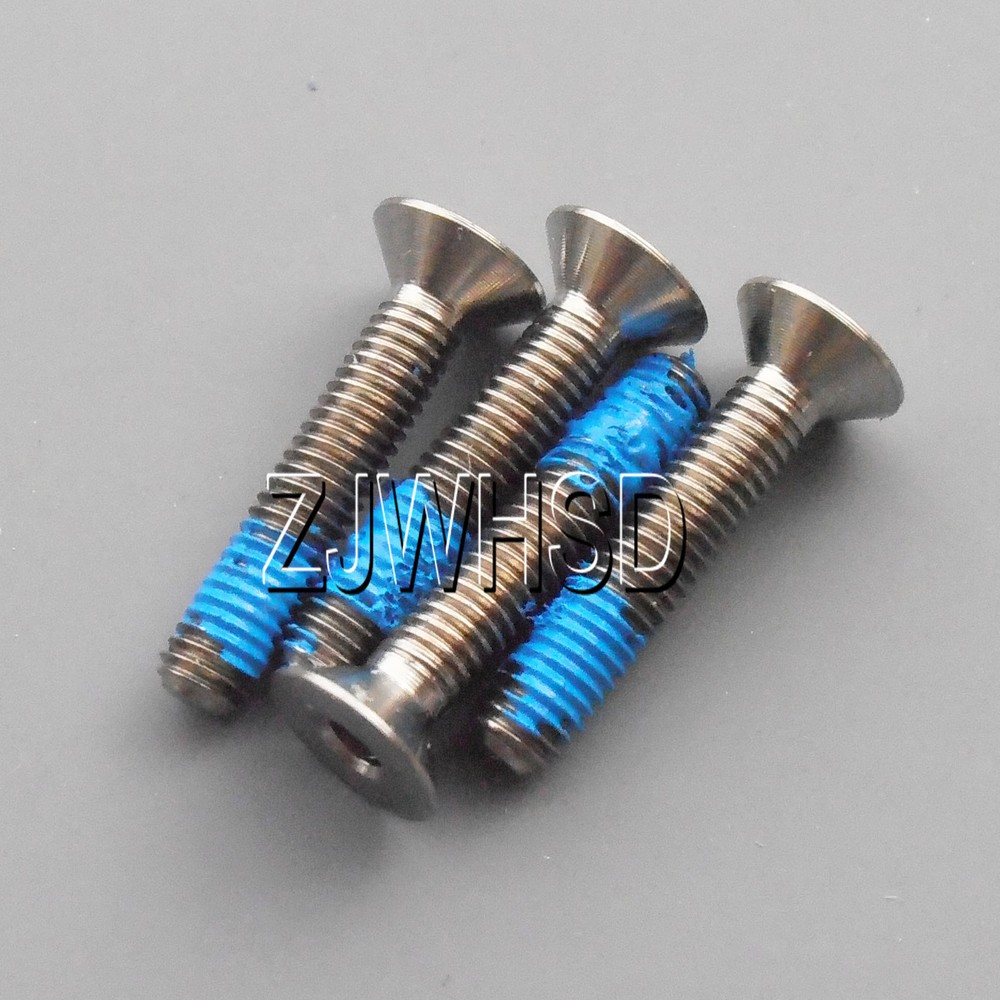 4pcs M3 x 16 mm Ti tanium Screw Bolt Allen Hex Socket Flat Head Thread Locker