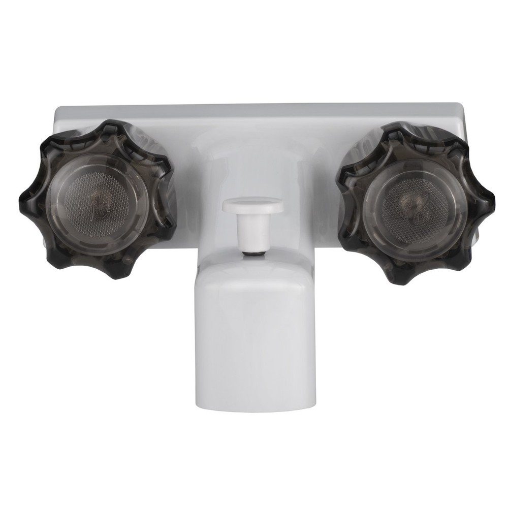 4" Tub And Shower Diverter Faucet White/Smoke With Shower Head & Hose For RVs