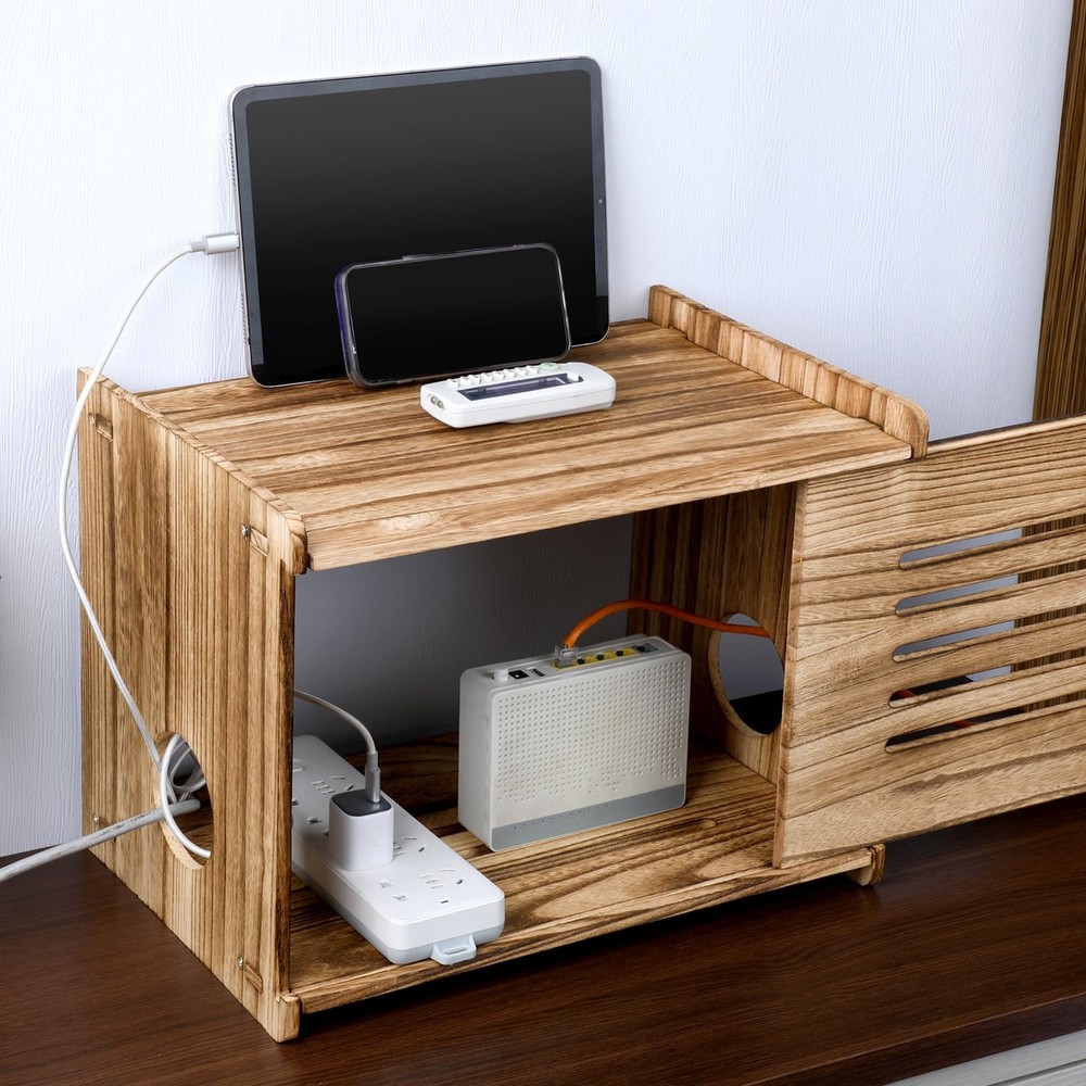 Router Shelf Solid Wood Router Storage Box Projector Stand Need Assembly Mode...