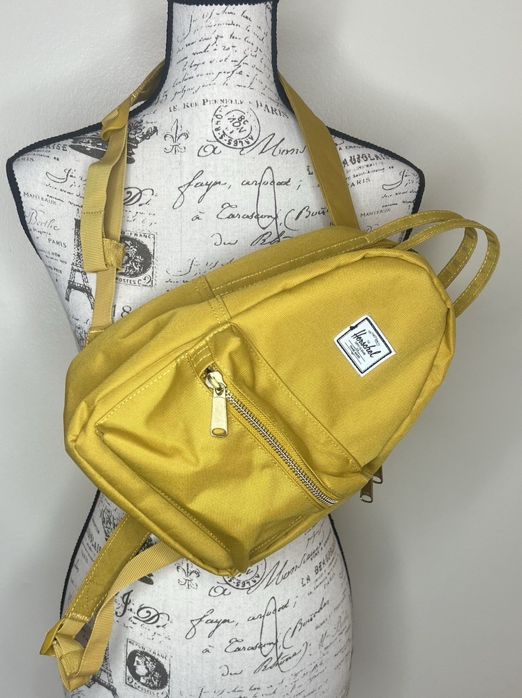 Herschel Supply Co Small Backpack Solid Mustard Yellow EUC *Read Description*