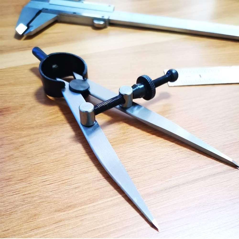 4 Inch Professional Leather Compass, Precision Spring Wing Divider/Scriber, M...