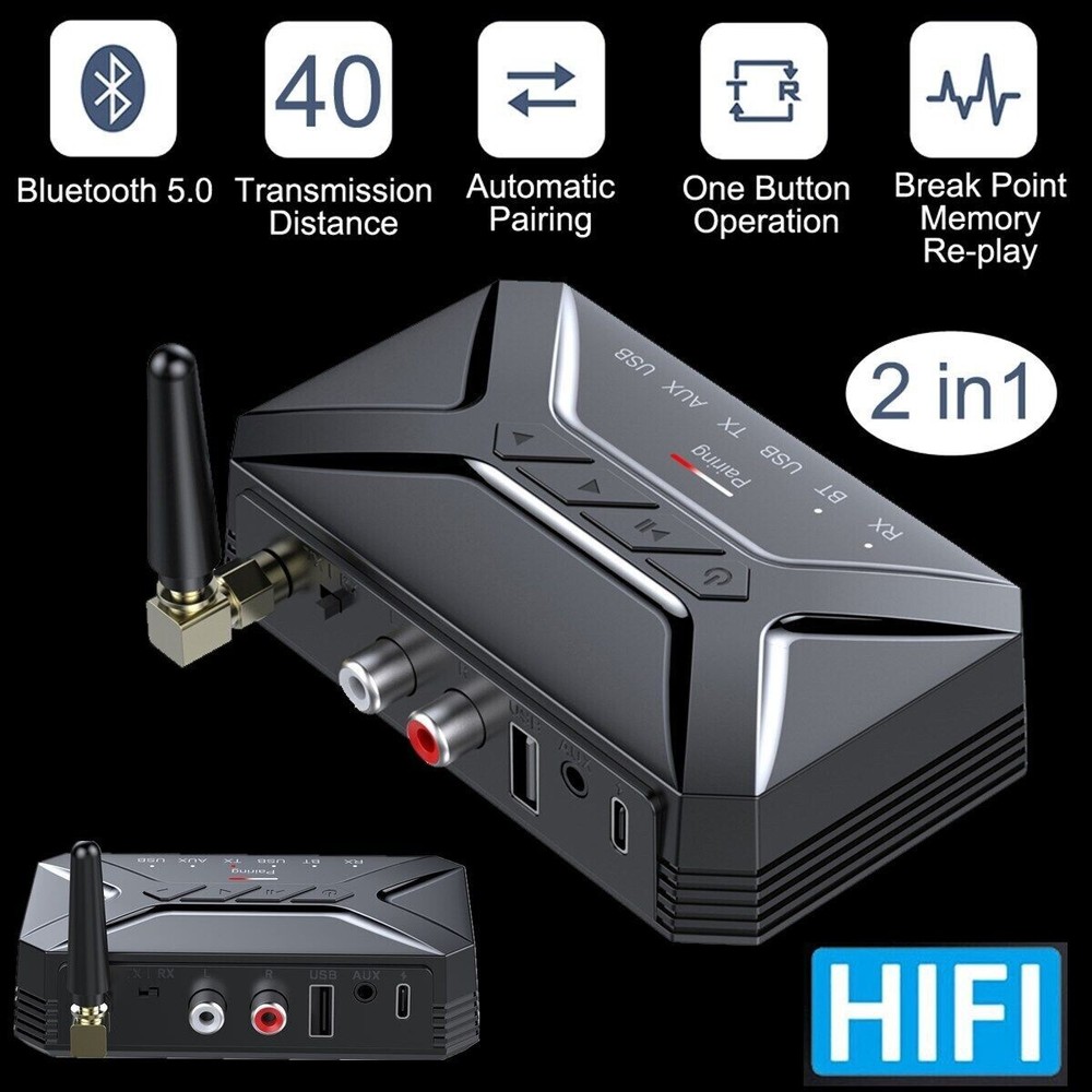 Portable Wireless Bluetooth Transceiver Long Range Bluetooth 5.0 Audio Adapter