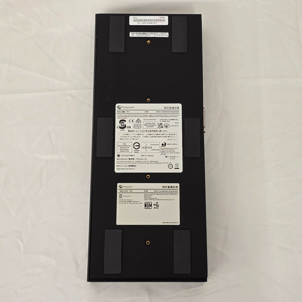 POLY G7500 Codec 4K Base Unit Video Conference Unit Polycom P011 W/ Remote