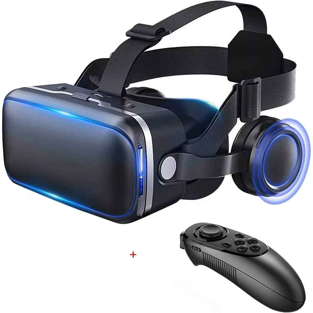 3D VR Virtual Reality Headset Goggles with Remote for iPhone Android 4.7"-6.5"