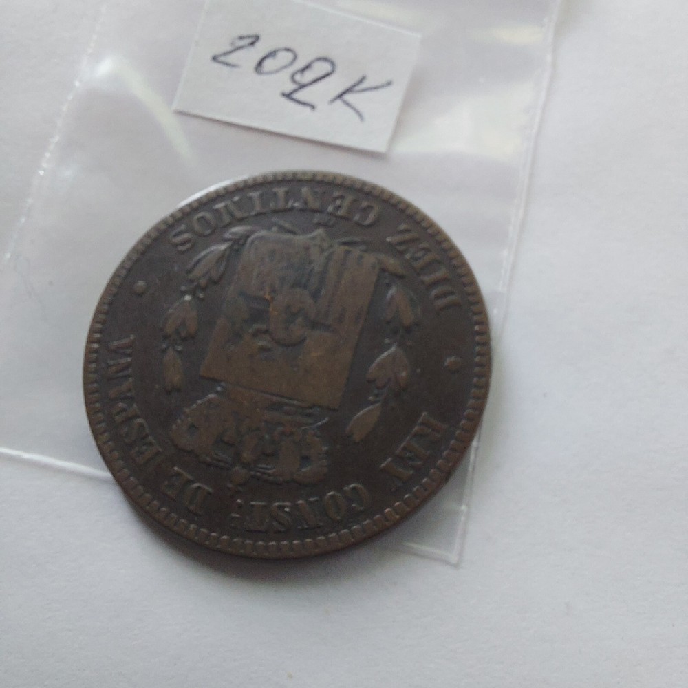 Spain 10 Centimos 1879 .#202k