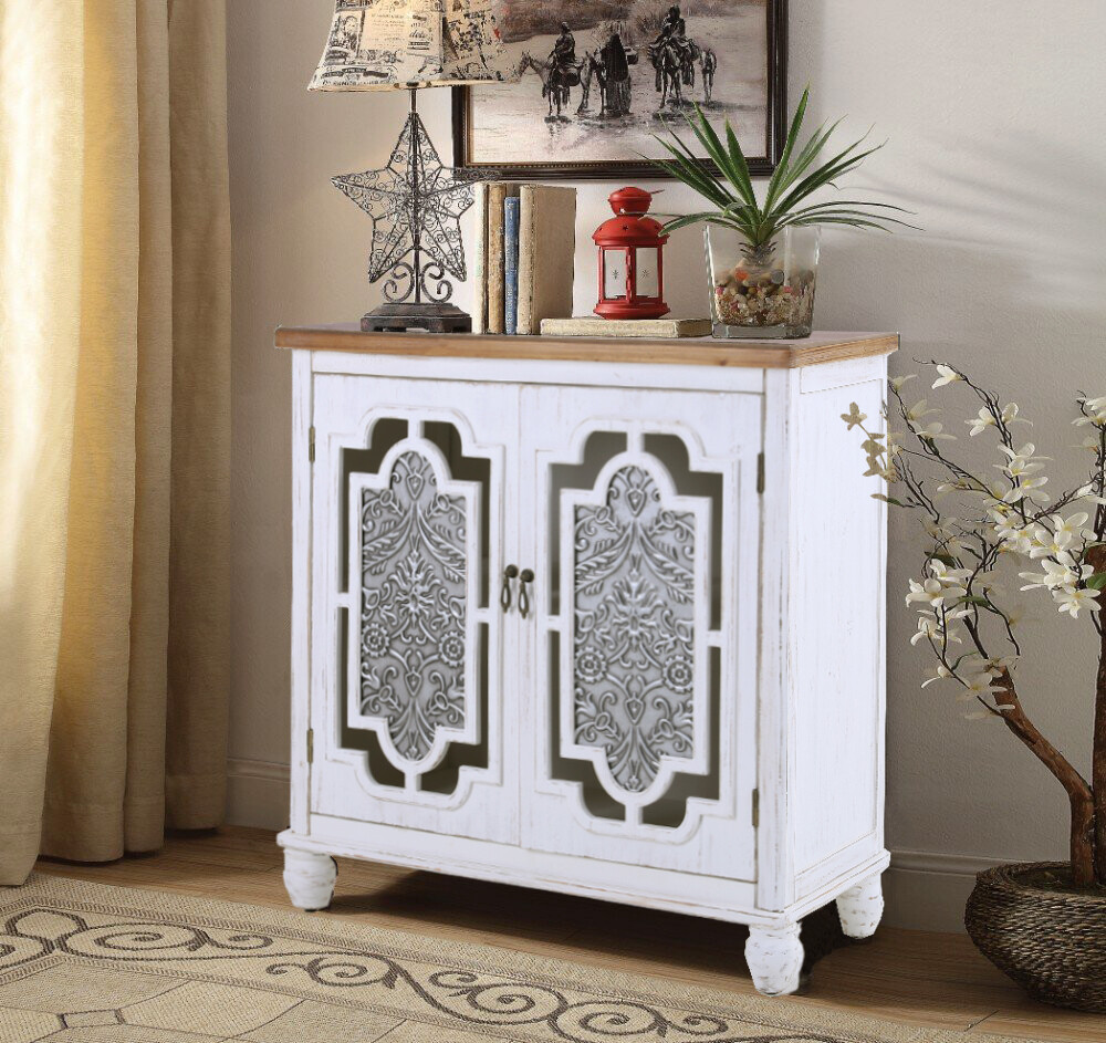 Accent Storage Cabinet 2 Doors Decorative Cabinet Buffet & Sideboard White