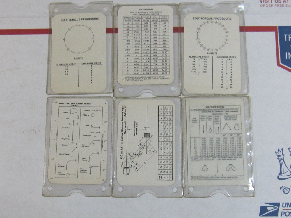 Vintage Shop Technical Reference Cards 18 Two Sided & Sleeved U.S.A.