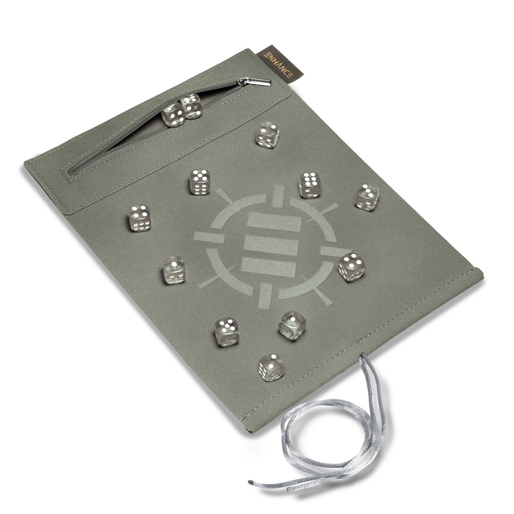 ENHANCE Roll on a Scroll™ Dice Rolling Mat & 12pc 6 Sided Dice Set