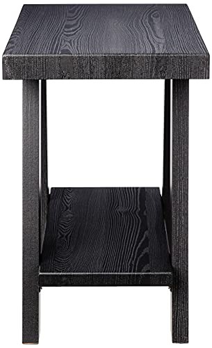 Athens Contemporary Wood Shelf Side Table Black