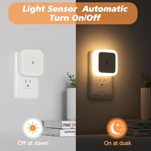 Night Light, Night Lights Plug into Wall 8-Pack, Nightlight Plug in Warm White