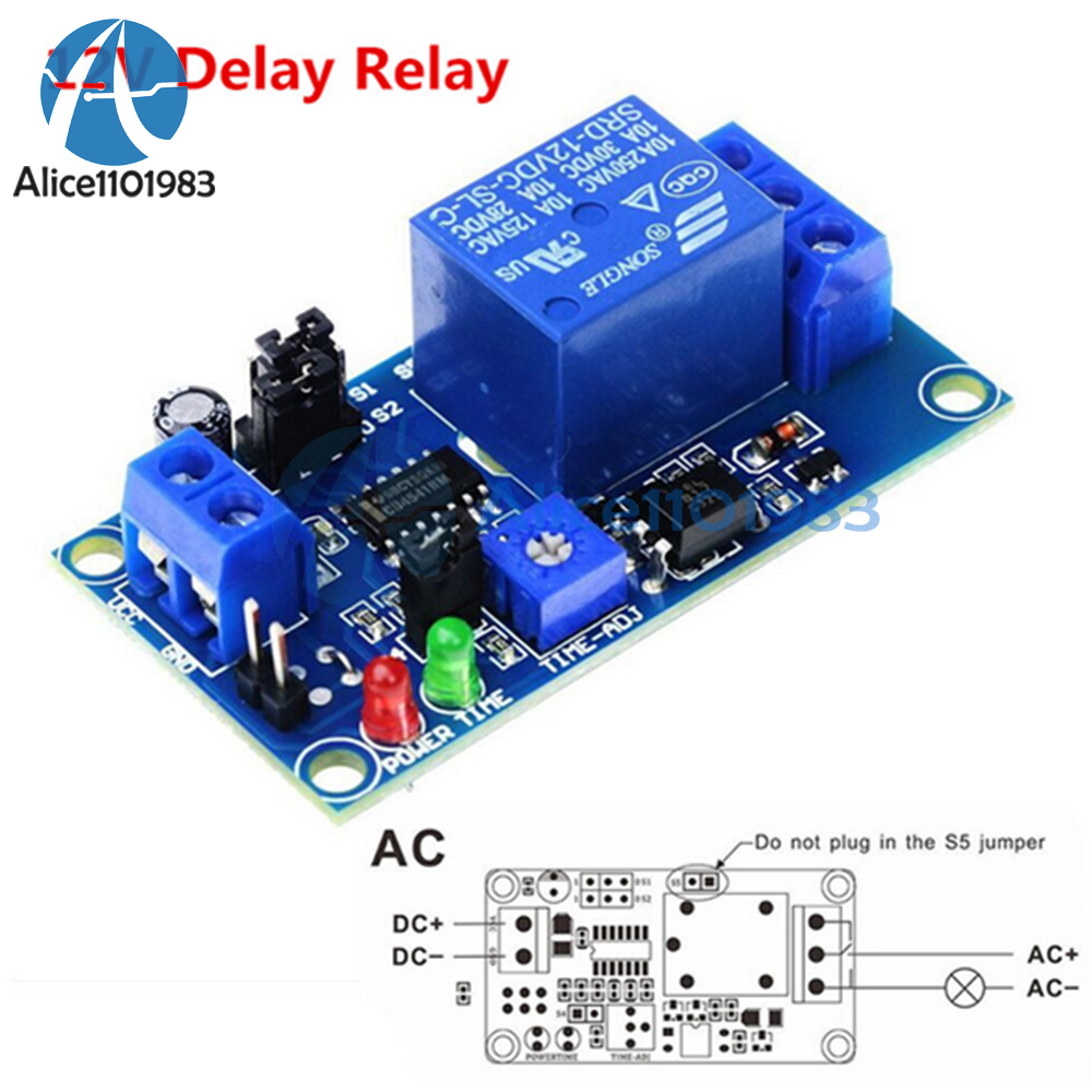 DC 12V Delay Relay Delay Turn on/Delay Turn off Timer Timing Switch Module
