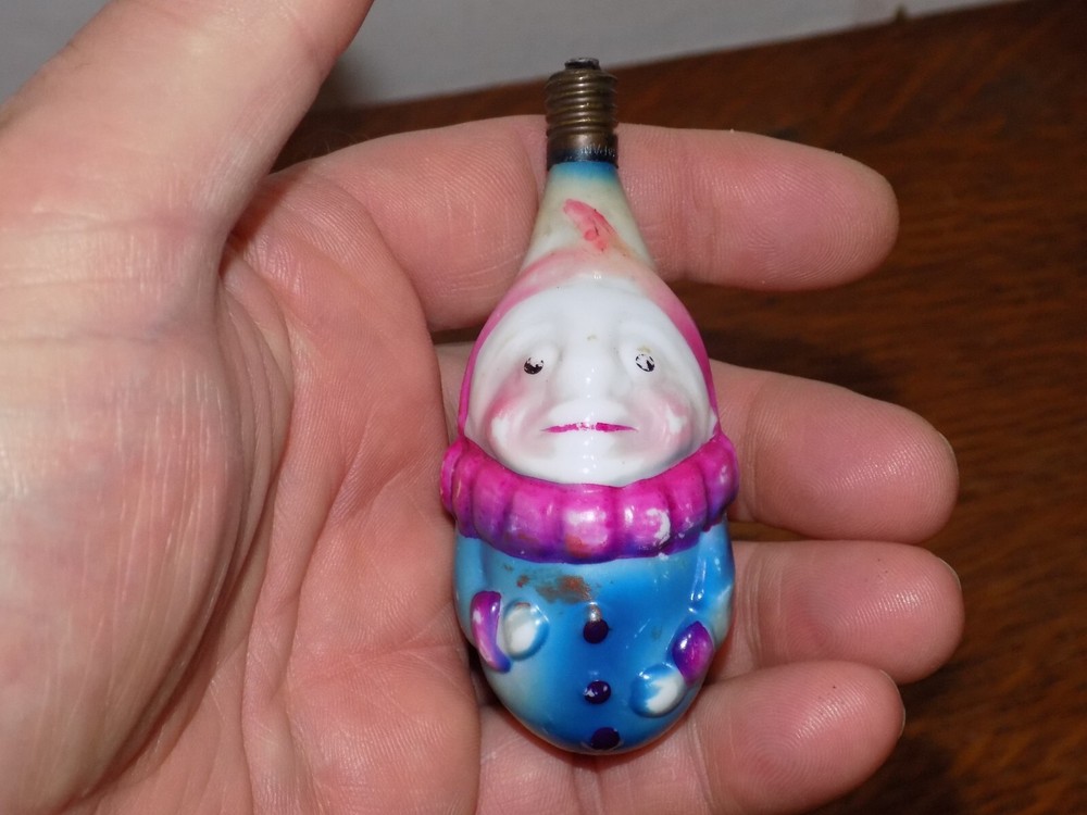 Vintage Glass Clown Light Bulb