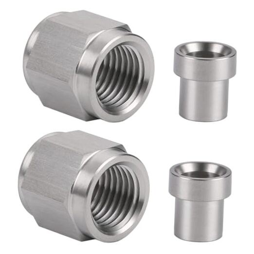3AN Hardline Stainless Steel Tube Nut and Sleeve Fitting for 3AN-3/16", 2 Sets