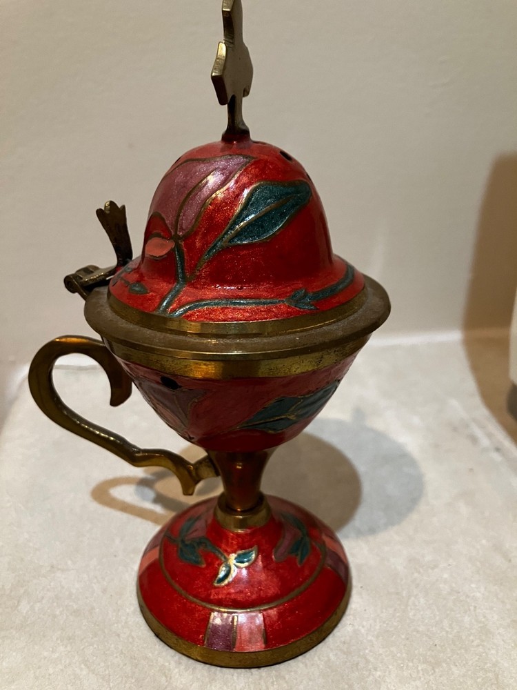 charcoal incense burner with cross
